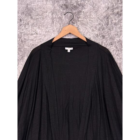 LUNYA Cardigan OS One Size Womens Black Linen Knit Open Oversize Drapey - Picture 2 of 8